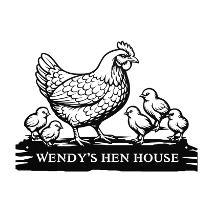 Rustic farmhouse chicken coop décor sign