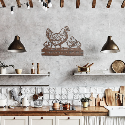 Personalized_chicken_farm_metal_sign_wit_Copper_Rustic_Kitchen_Mockup.png
