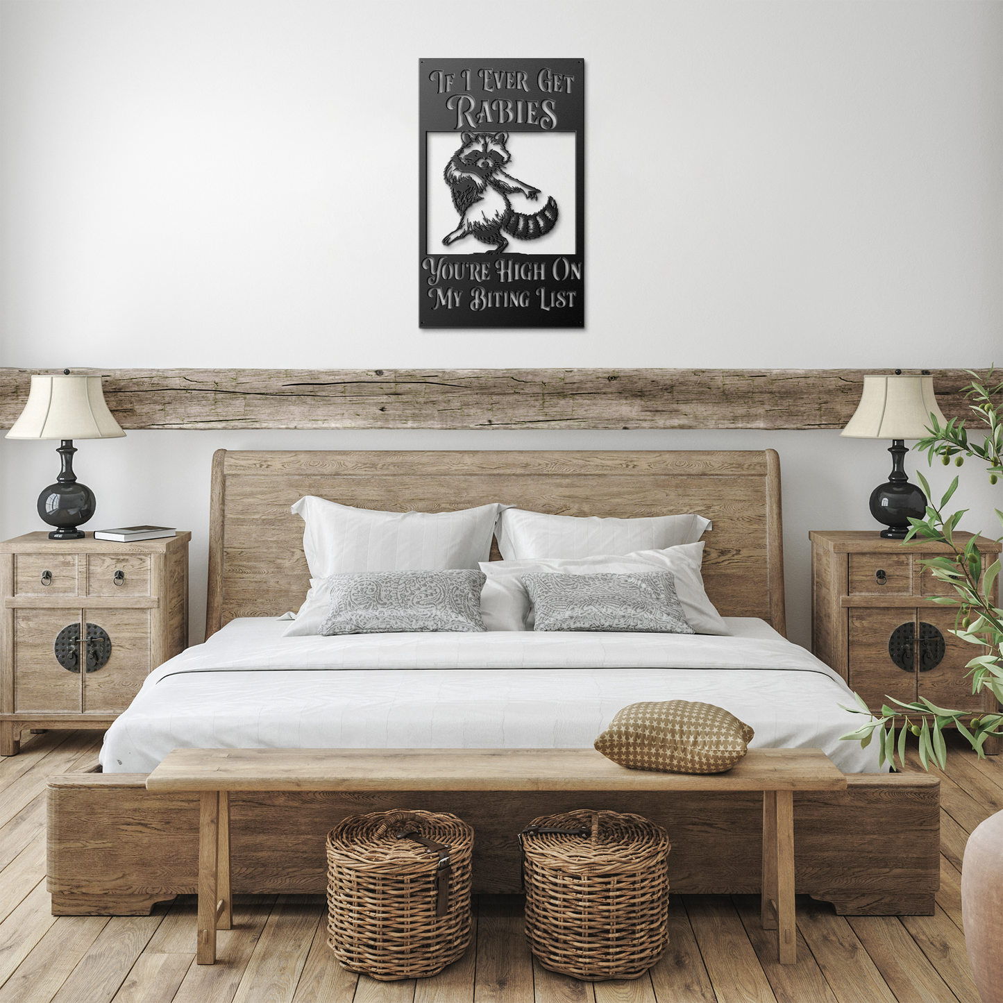 outdoor raccoon decor