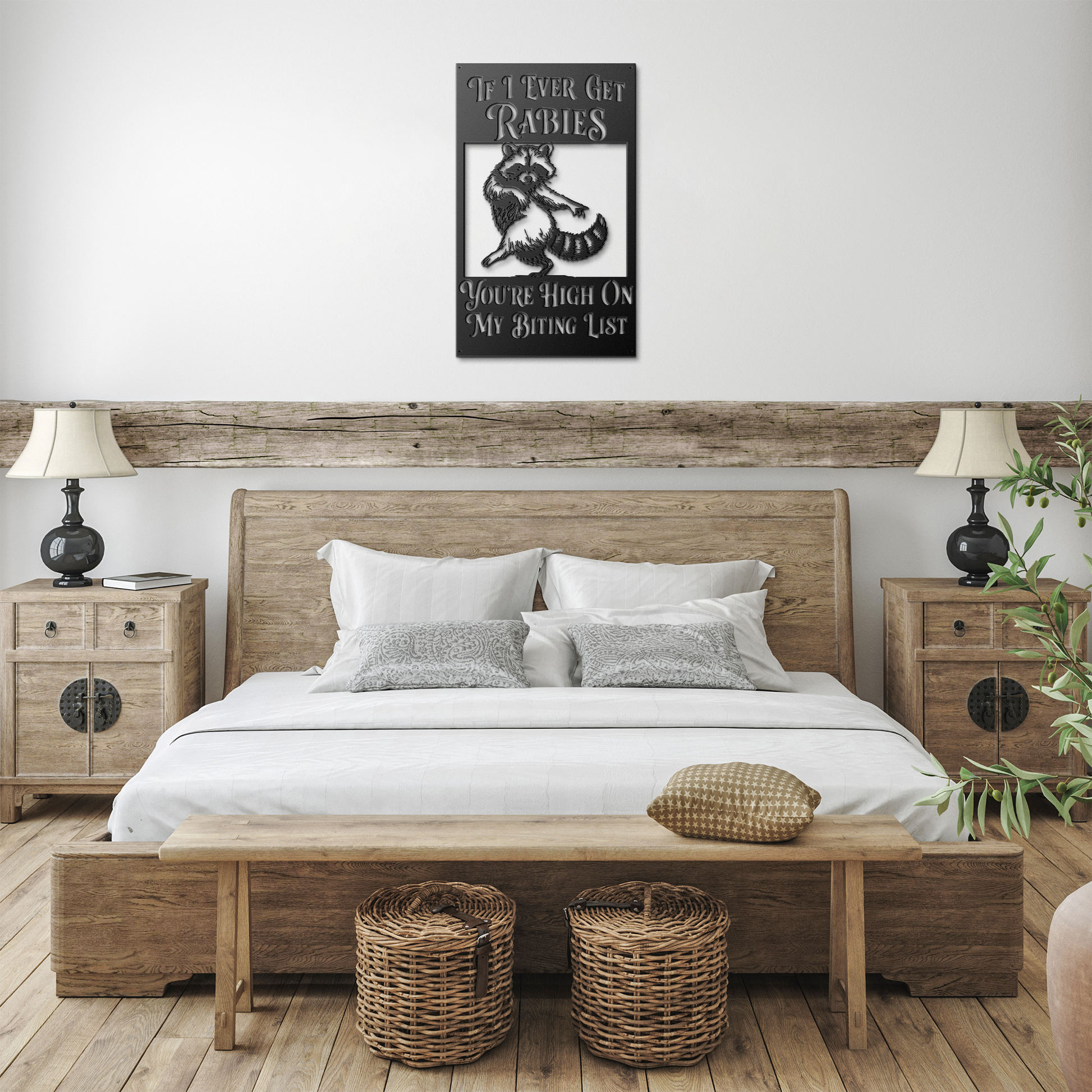 outdoor raccoon decor