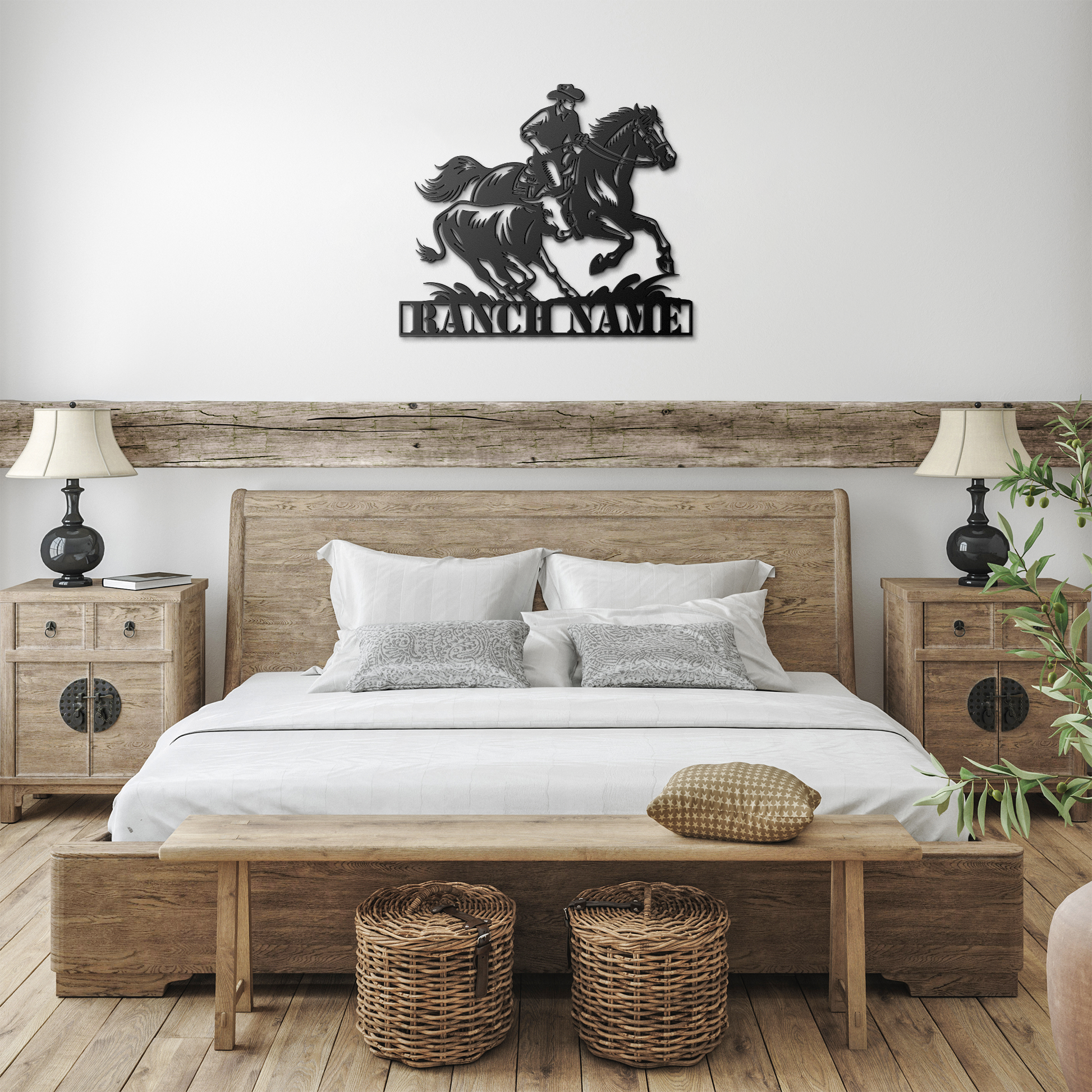 Ranch_Cowboy_Chasing_Cow_Metal_Sign__We_Black_Farmhouse_Bedroom_Mockup.png