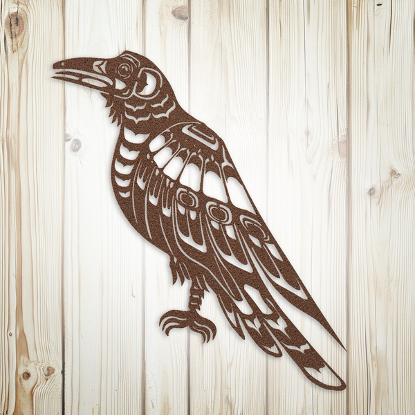Pacific Northwest Raven Metal Sign | Metal Art Signs
