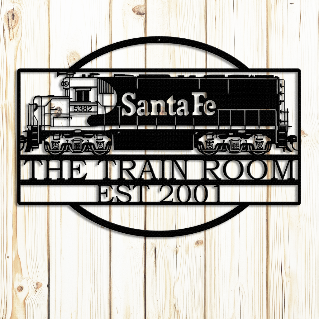 Santa Fe Train Metal Sign - Personalized Vintage Decor – Metal Art Signs