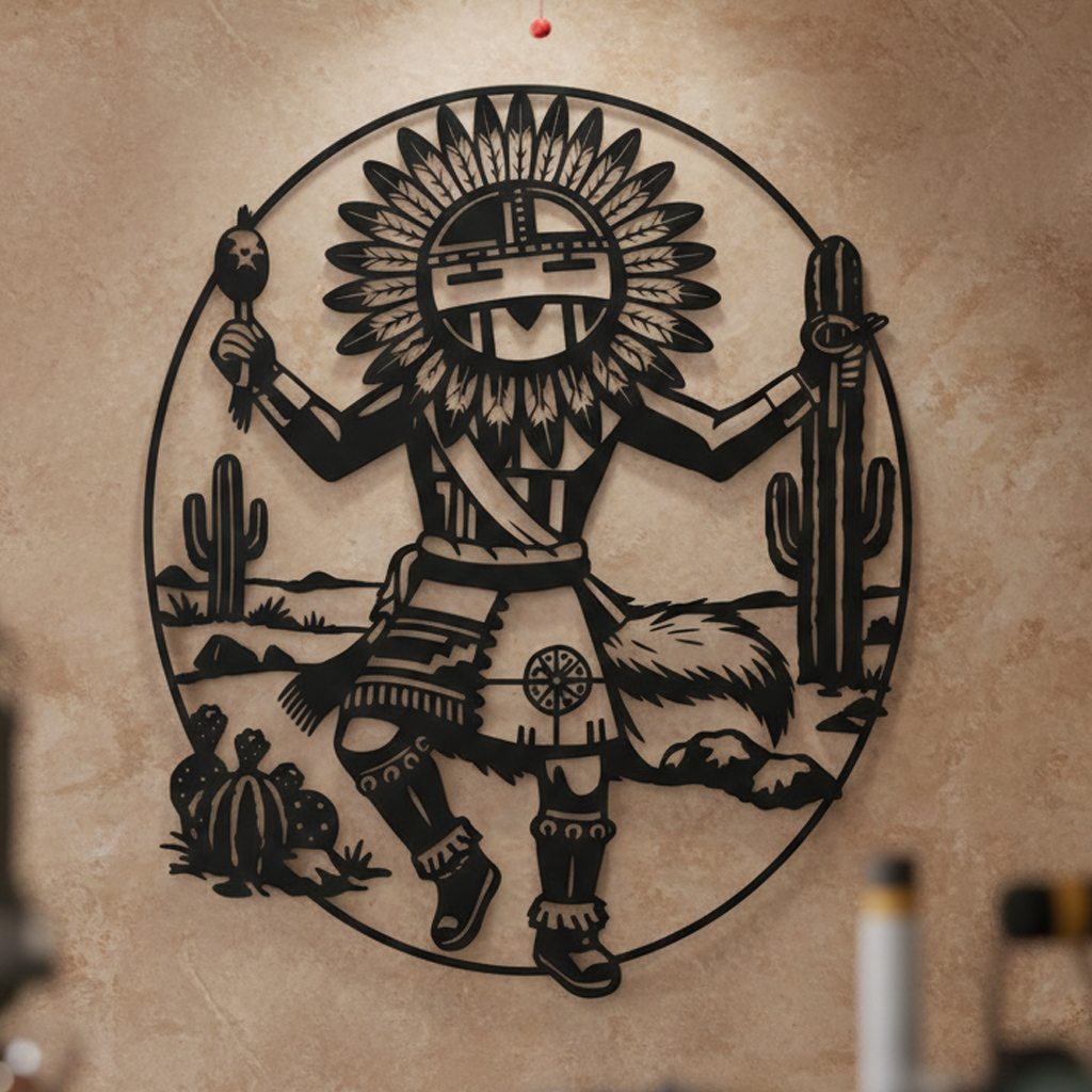 Sun Kachina Pueblo metal wall art southwest spiritual steel decor