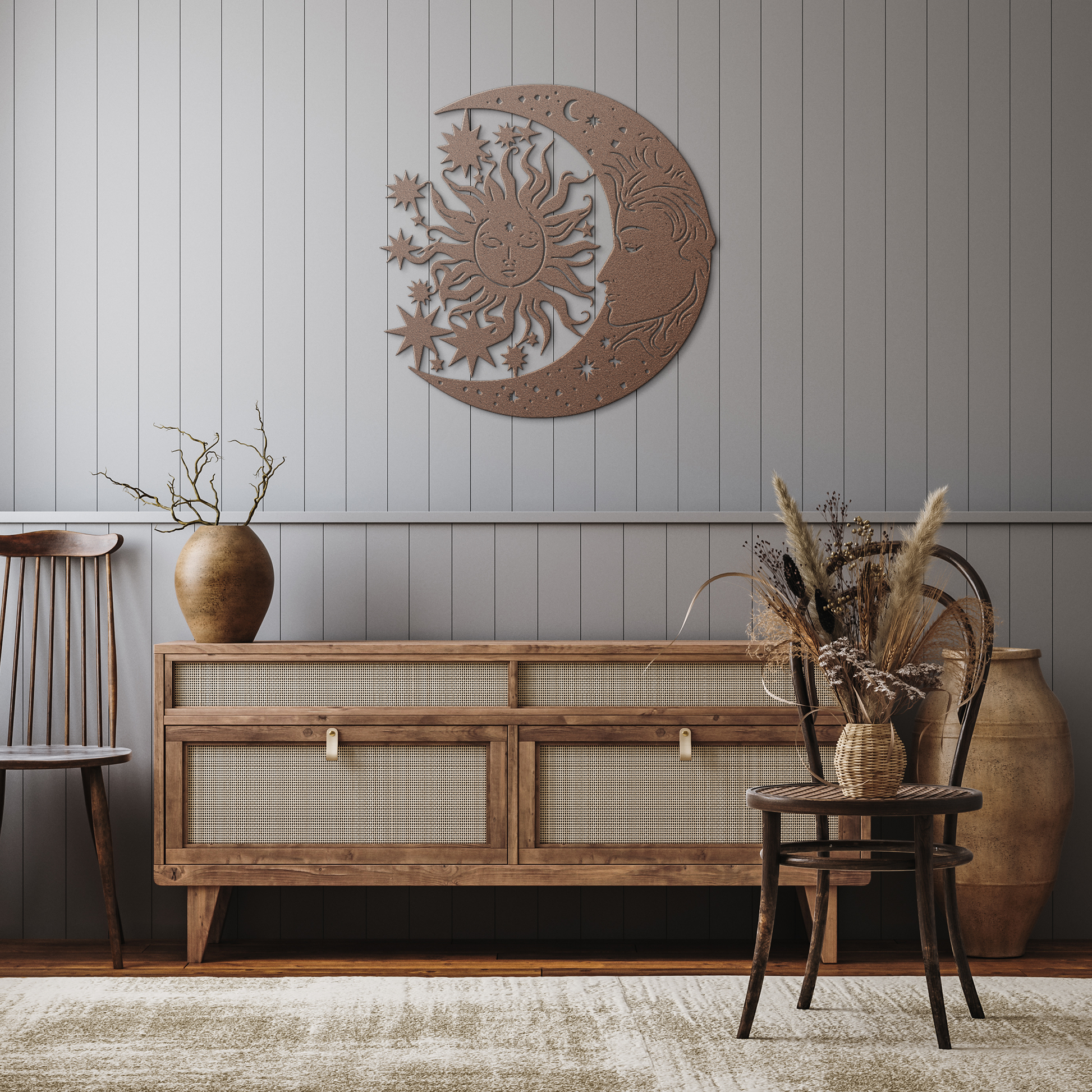 Sun_and_Woman_in_the_Moon_Phase_Metal_Wa_Copper_Rustic_Hallway_Mockup.png_15390043