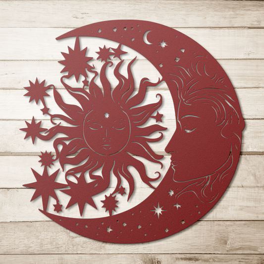 sun moon phase metal wall art