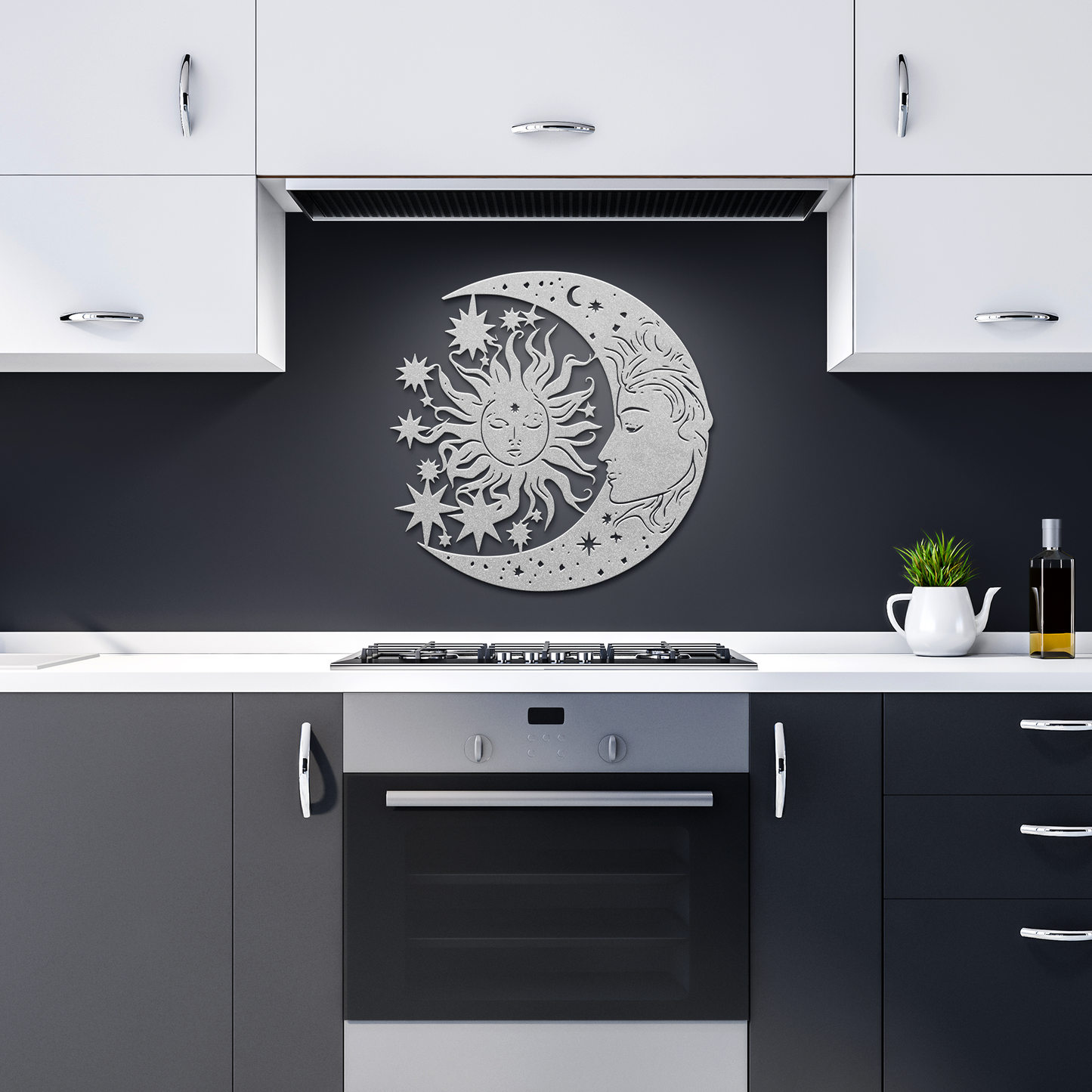 spiritual moon phase metal sign