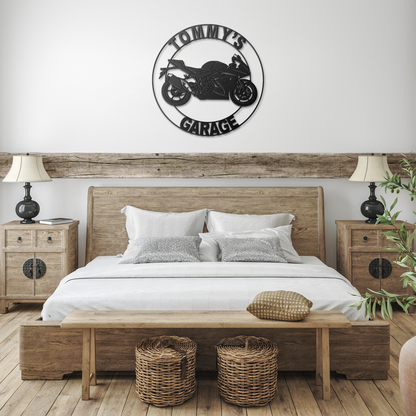 Suzuki GSXR garage metal sign precision cut steel wall decor