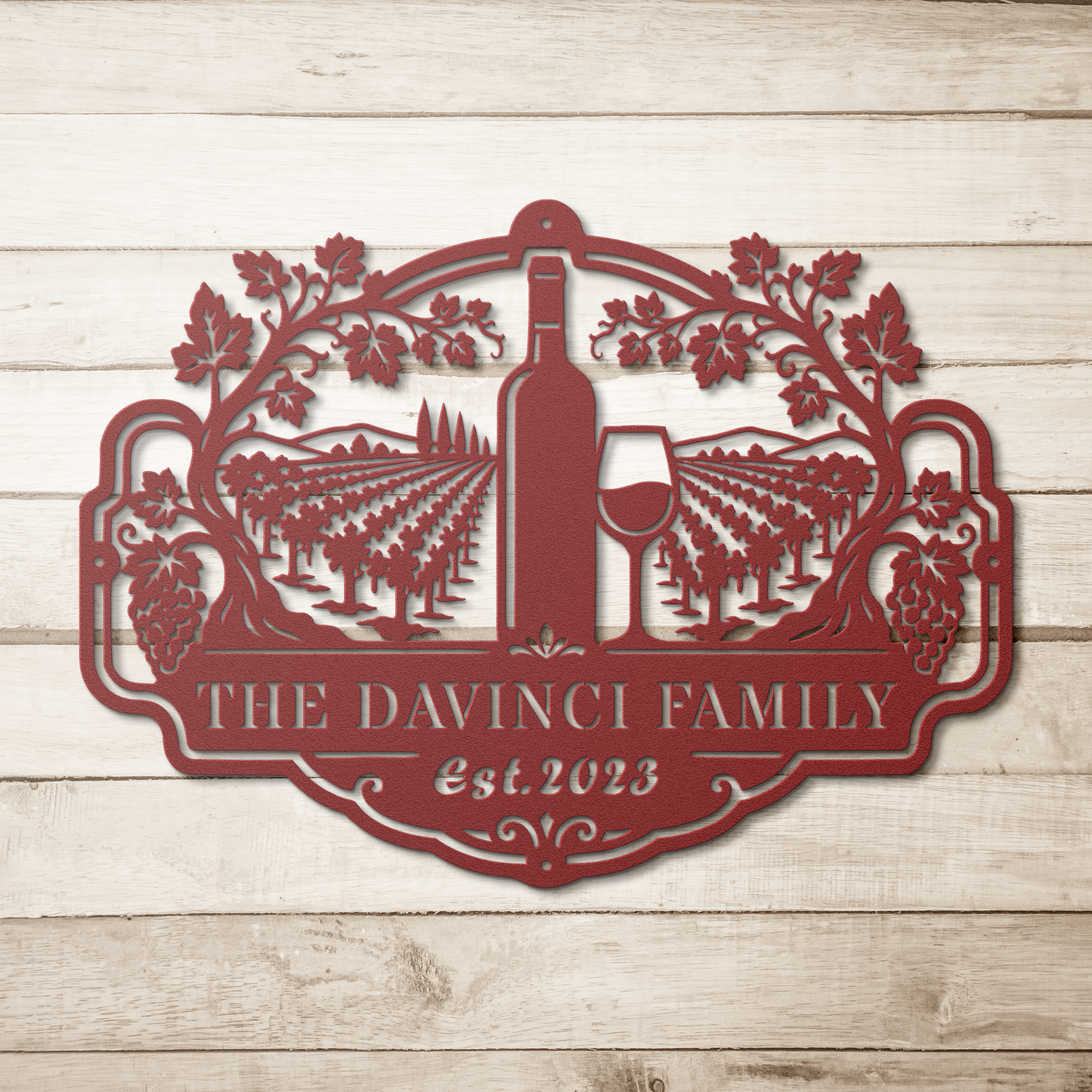 personalized wine lover metal wall art made in the USA