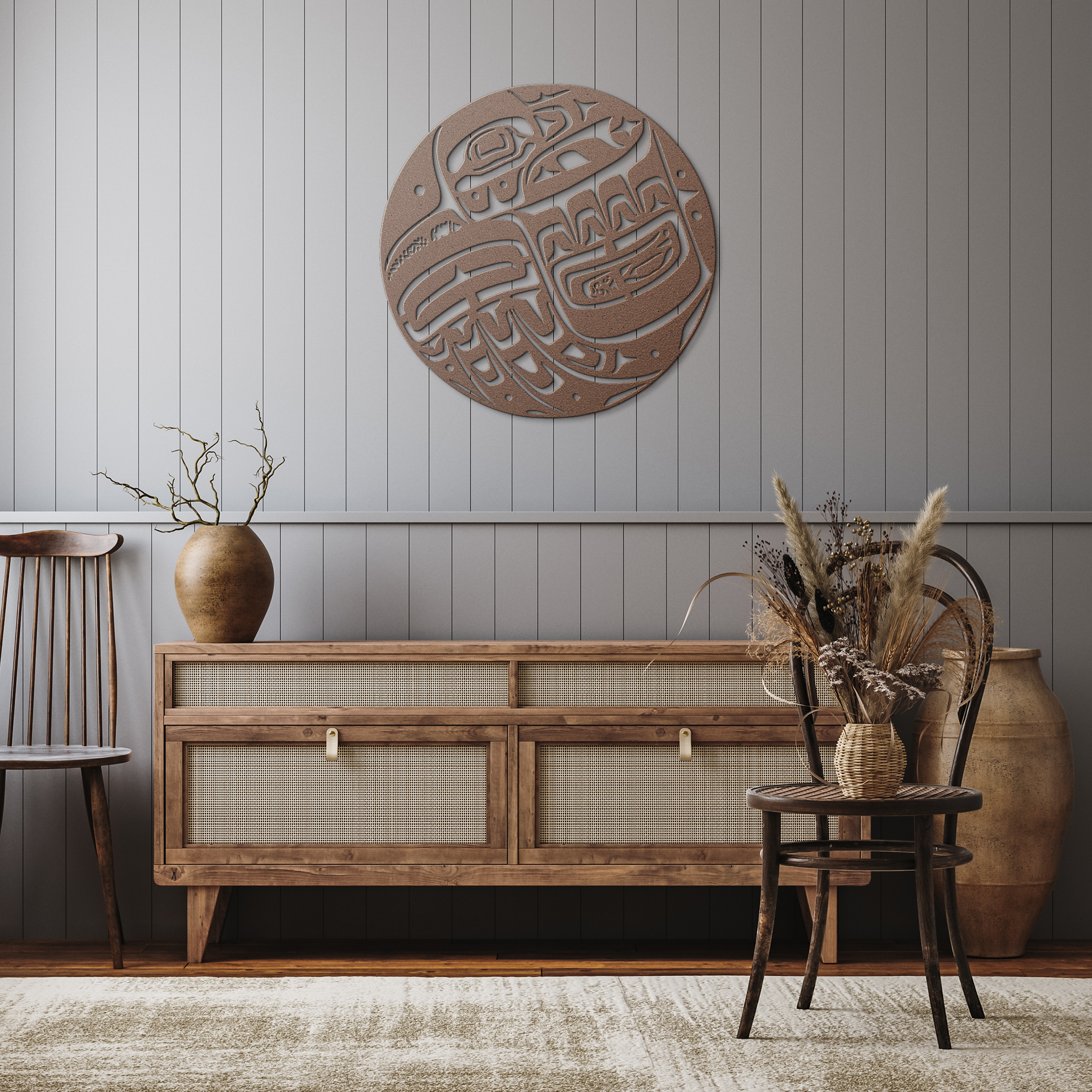 Tlingit_Haida_Alaskan_Art__Raven_Steals_Copper_Rustic_Hallway_Mockup.png