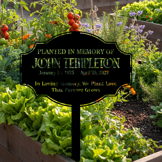 Memorial Tree Plaque with Stake – Personalized Garden Marker – Custom Remembrance Sign for Trees or Plants – Durable Metal – Made in USA