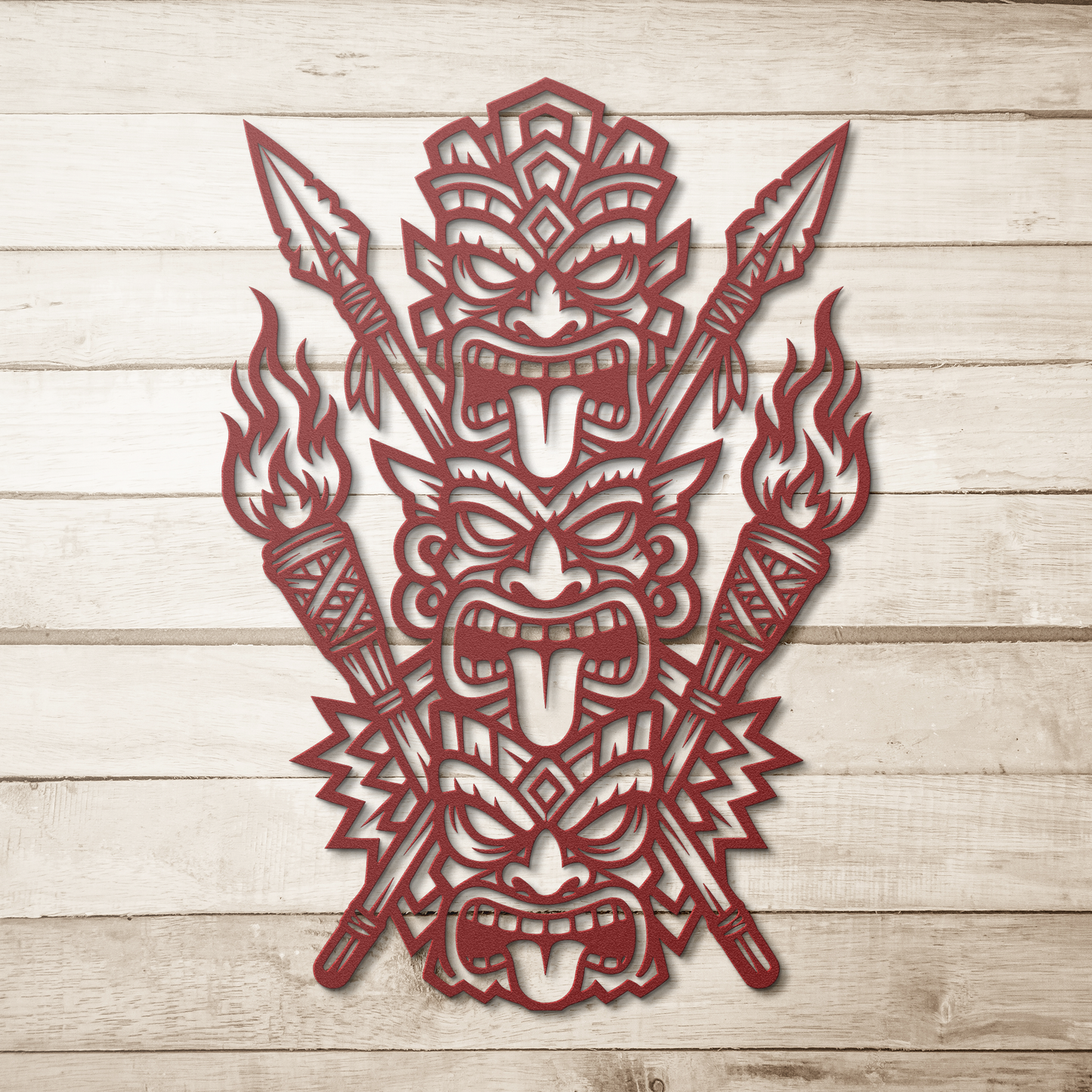 tiki totem metal wall decor for patio or porch