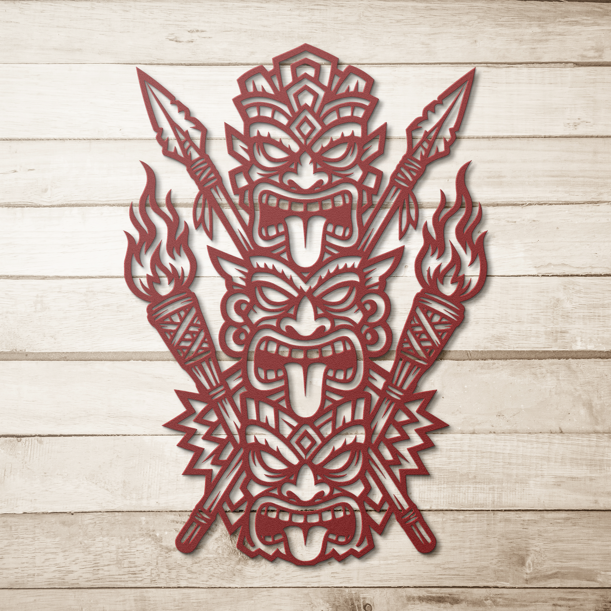 tiki totem metal wall decor for patio or porch