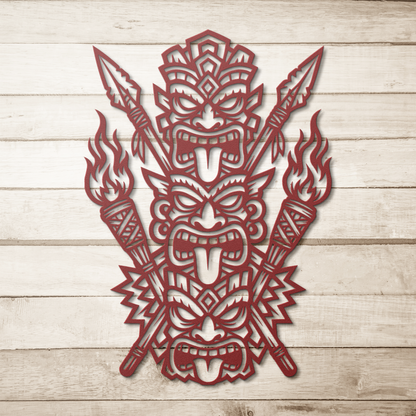 tiki totem metal wall decor for patio or porch