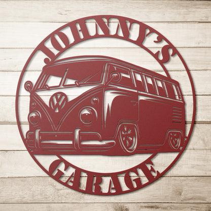 VW Volkswagen Van Retro German Sign