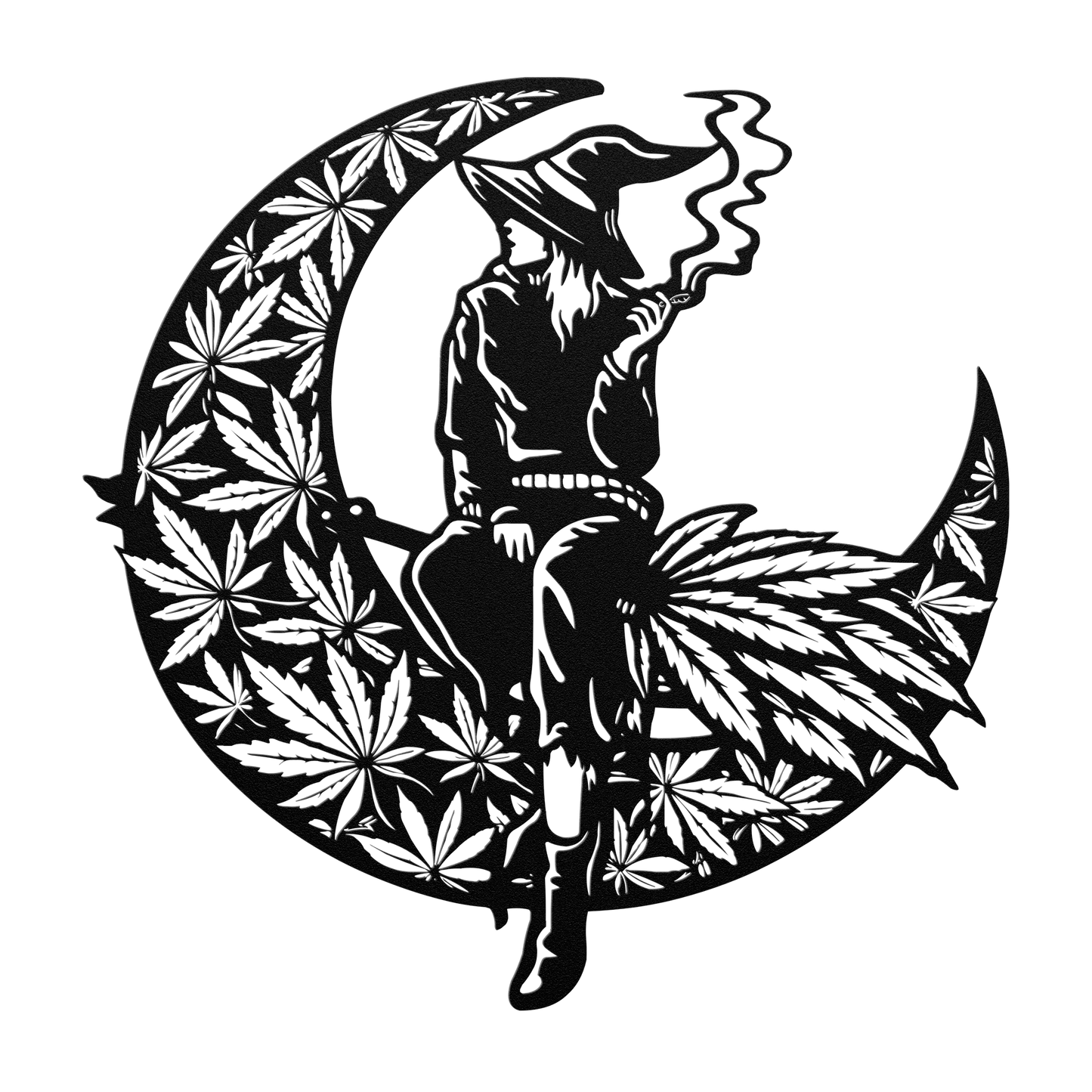 cannabis witch steel wall art