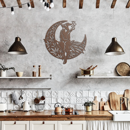 witchy moon metal wall decor