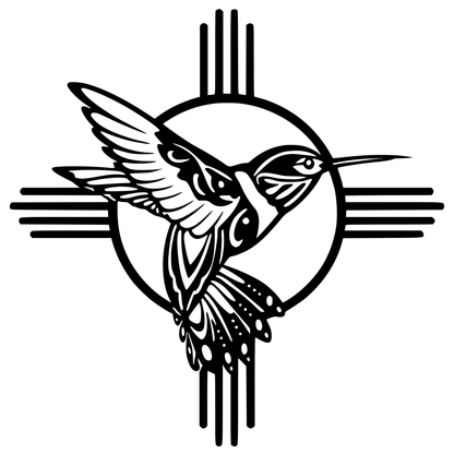 Southwest Desert Hummingbird Metal Sign – Pueblo Style Wall Art
