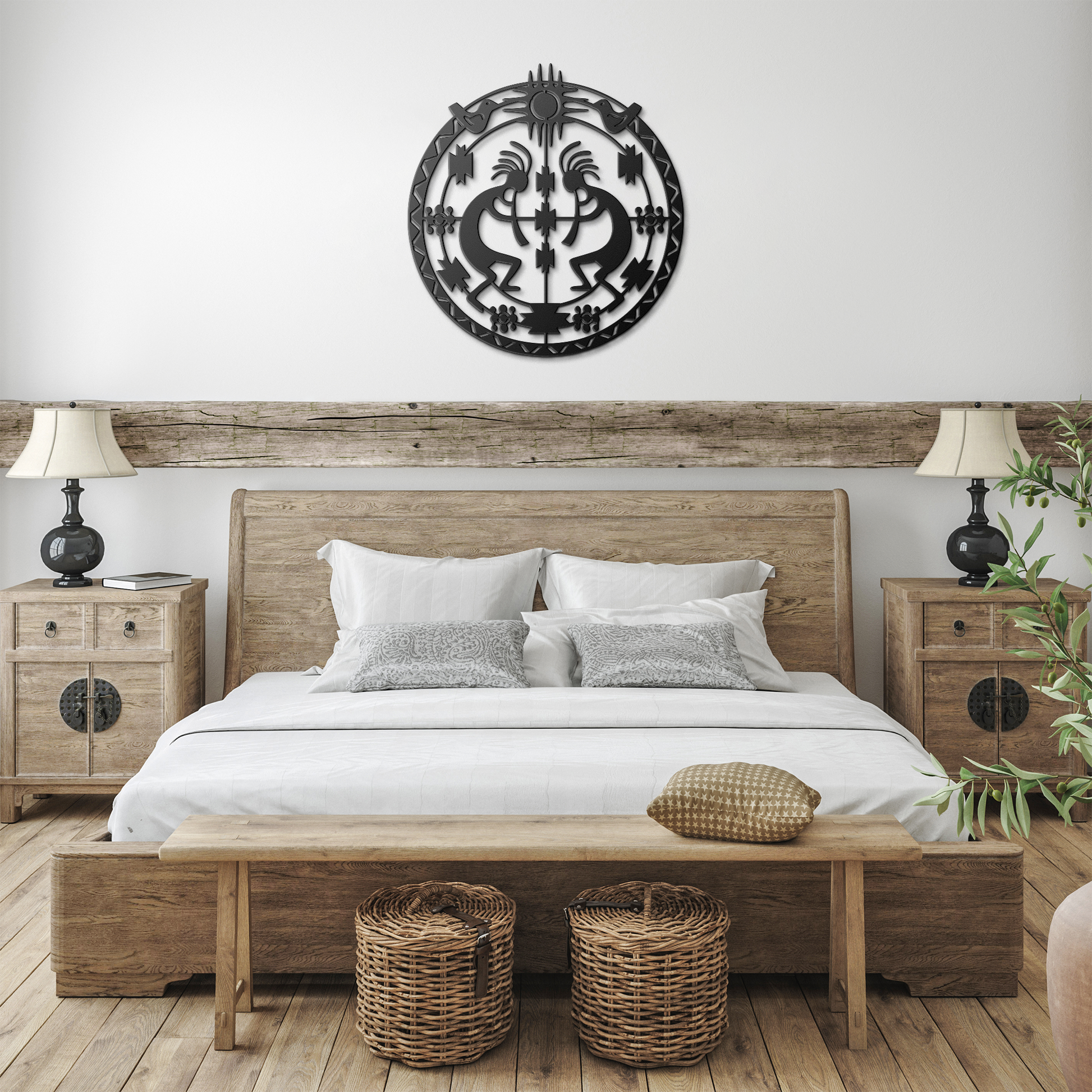 Rustic steel Kokopelli wall art – Native American home & patio decor